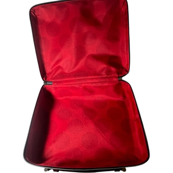 ESTEE LAUDER Beauty Makeup Travel case red faux leather Cosmetic organizer - Picture 4 of 7